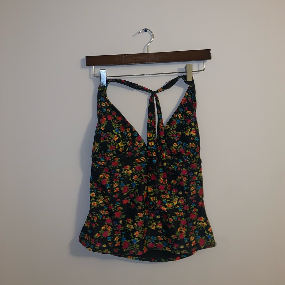 Catalina Black Multicolored Floral Swimsuit size M - Picture 2 of 9